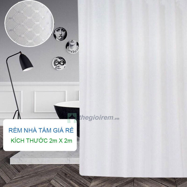 Rèm che nhà tắm màu trắng không thấm nước - Thế Giới Rèm