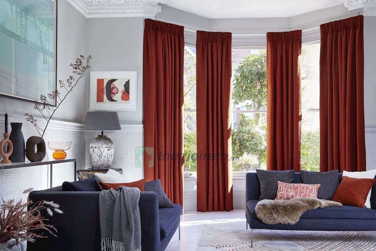 rèm vải màu đỏ rèm vải màu đỏ