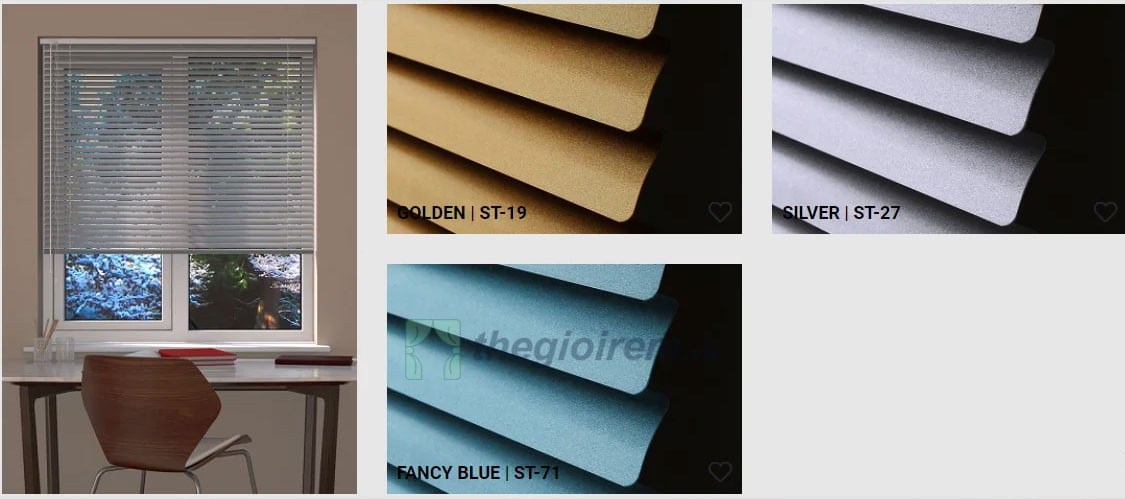 BẢNG MÀU RÈM SÁO NHÔM MATTE METALLIC