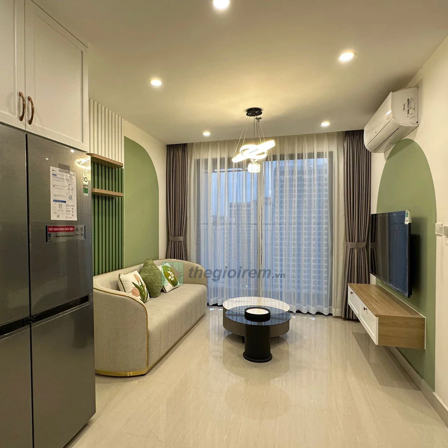 Mua rèm vải phòng khách 2 lớp cho căn hộ Vinhomes