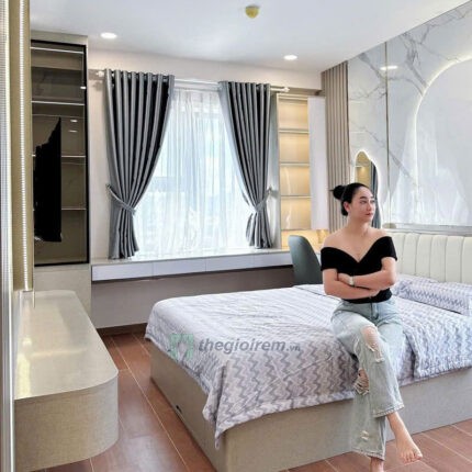 Rèm cửa sổ bình dương 2 lớp chống nắng nóng cho phòng ngủ